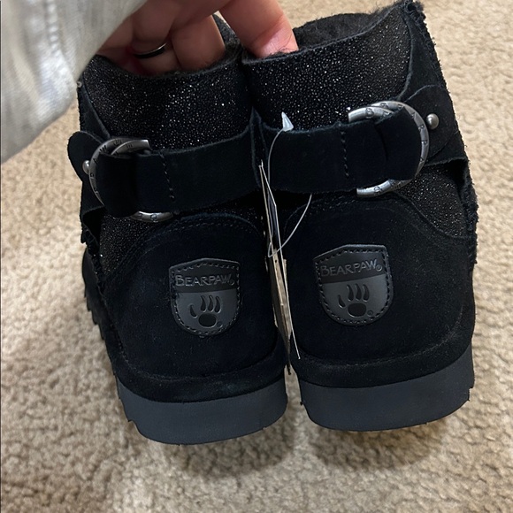 BearPaw Black Suede Buckle Boots - Picture 2 of 9